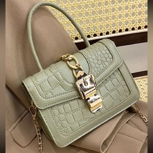 Mini Croc Embossed Satchel Bag